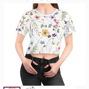 Floral Crop Top Tee Best Selling Most Popular Best Seller XS, S, M, L, XL, 2XL